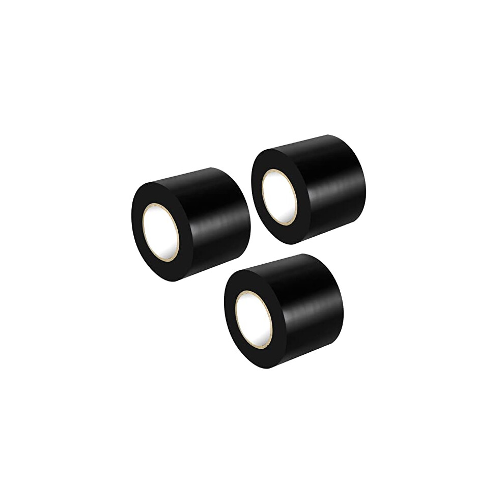 Black Electrical Tape 3 Rolls, 50Mm X 15M Black Insulation Tape, Waterproof Pvc Electric Tape For Wire Projects, Insulating And Repair Broken Wires, 613965483445