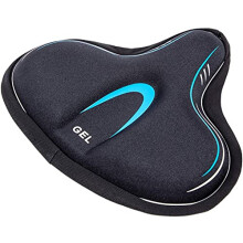 Wide Exercise Bike Seat Cover - Comfortable Bicycle Saddle Cushion is Filled with Gel and high Density Foam to Make it More Elastic and Soft for Most