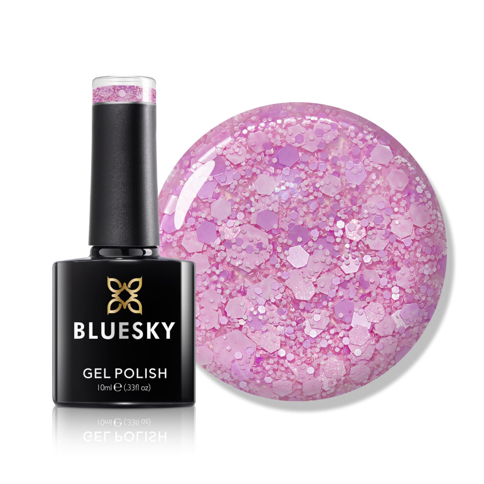 Gel Nail Polish 10ml, Glitter Neon 11, Pink Glitter Gel Nail Polish for 21 Day Manicure, Professional, Salon & Home Use, Requires Curing Under LED UV