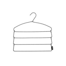- Trouser Hanger - Non-Skid Fabric Coating - 4 Pieces on 1 Hanger - Space Saving Organiser - Soft-Touch Wardrobe Accessory - Clothes Rack Essentials -