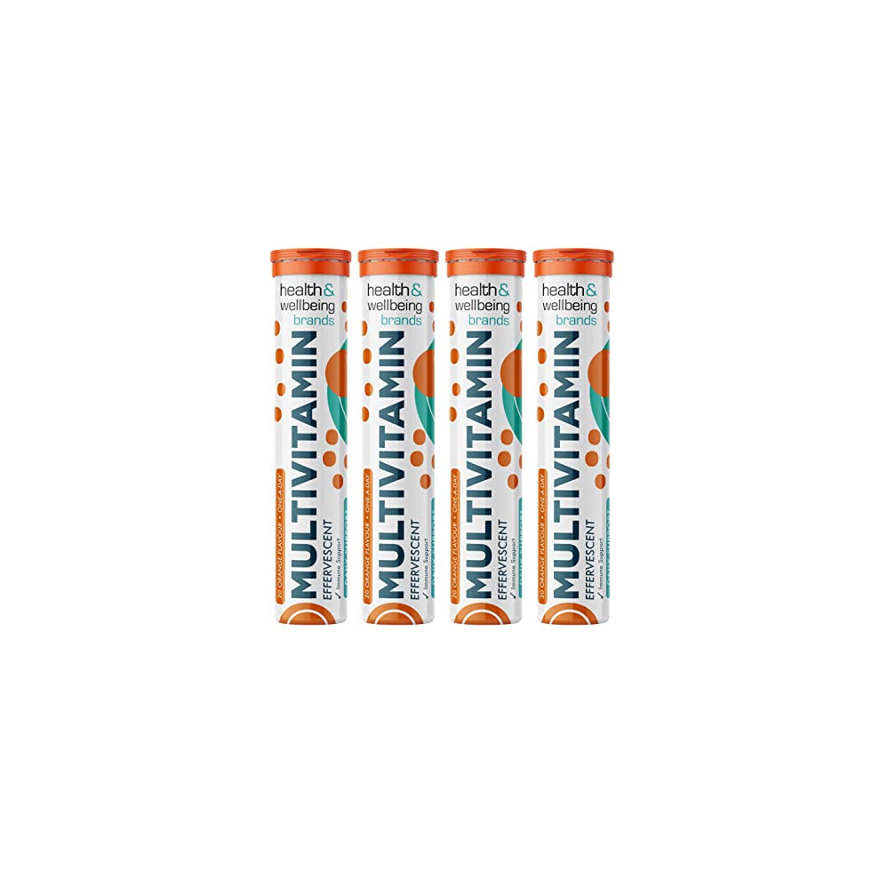 Club Vits Effervescent Multivitamins - High Strength Multivitamin Tablets - Complete One A Day Supplements For Men & Women - 20 Per Tube (Pack Of 4)