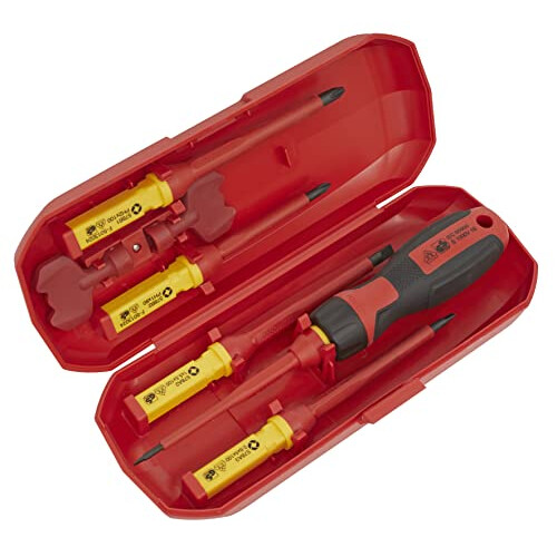 Sealey Interchangeable Screwdriver Set, 8pc - VDE Approved - AK61280