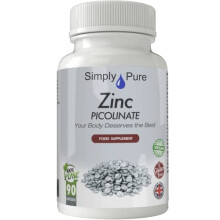 Simply Pure Vegan Zinc Picolinate Capsules x 90, Gluten Free and GM Free