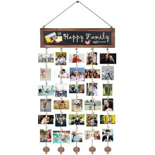 Collage Photo Holder Organizer Hanging Display Picture Board DIY Picture Frames Collage Photo Frames Multiple Pictures Hanging Photo Display Wood