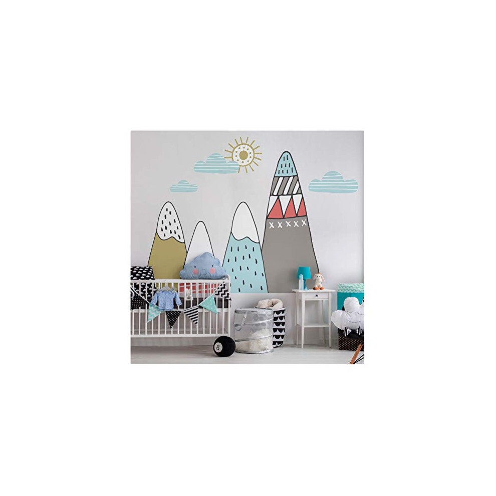 Ambiance Sticker Ambiance Stickers Scandinavian Ivka Mountains Wall Decals, Diy Home Decor, Peel And Stick Removable Stickers, Waterproof And Self Adhesive Wall Art