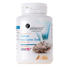 Calcium from Oyster Shells with Vitamin K2 MK-7 and D3, 100 Tablets