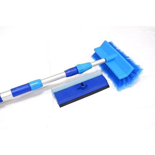 Hilka 84993003 3 m Extending Wash Brush and Squeegee Set, Blue 2