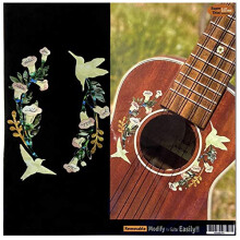 Roset/Purfling Sound-hole Inlay Stickers Decals til Ukuleles - Hummingbirds