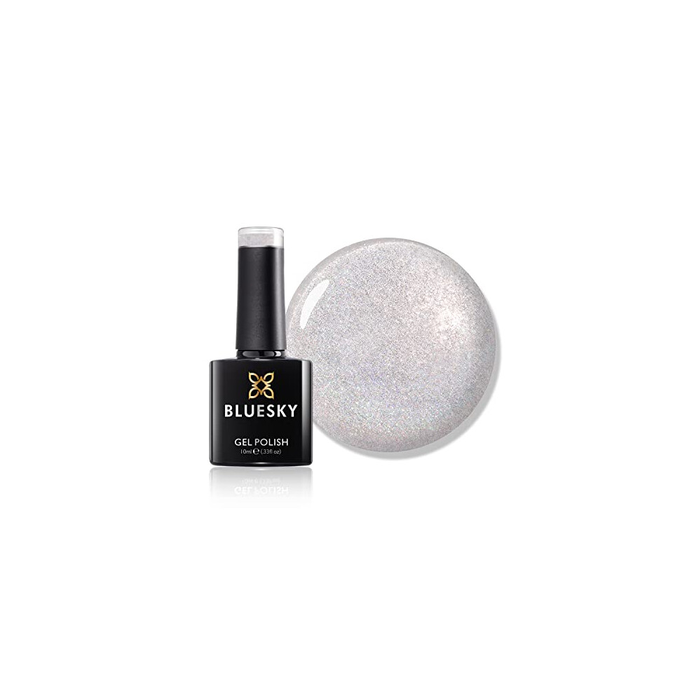 Gel Nail Polish, Snow White Ch01, Silver Glitter, Long Lasting, Chip Resistant, 10 ml (Requires Drying Under UV LED Lamp)