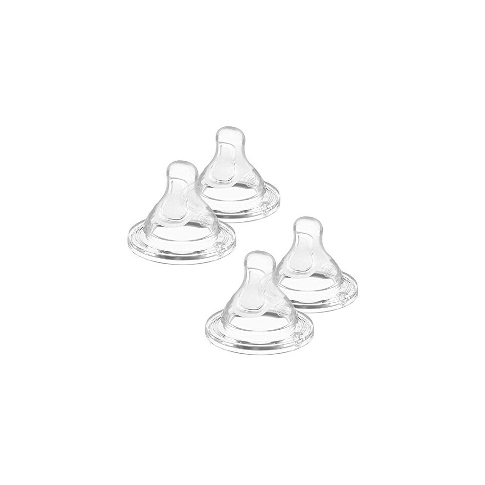 "Mama-Effect" Silicone Teat Pack of 4 // 2 Months+ Size 2 Medium Flow Made in Italy