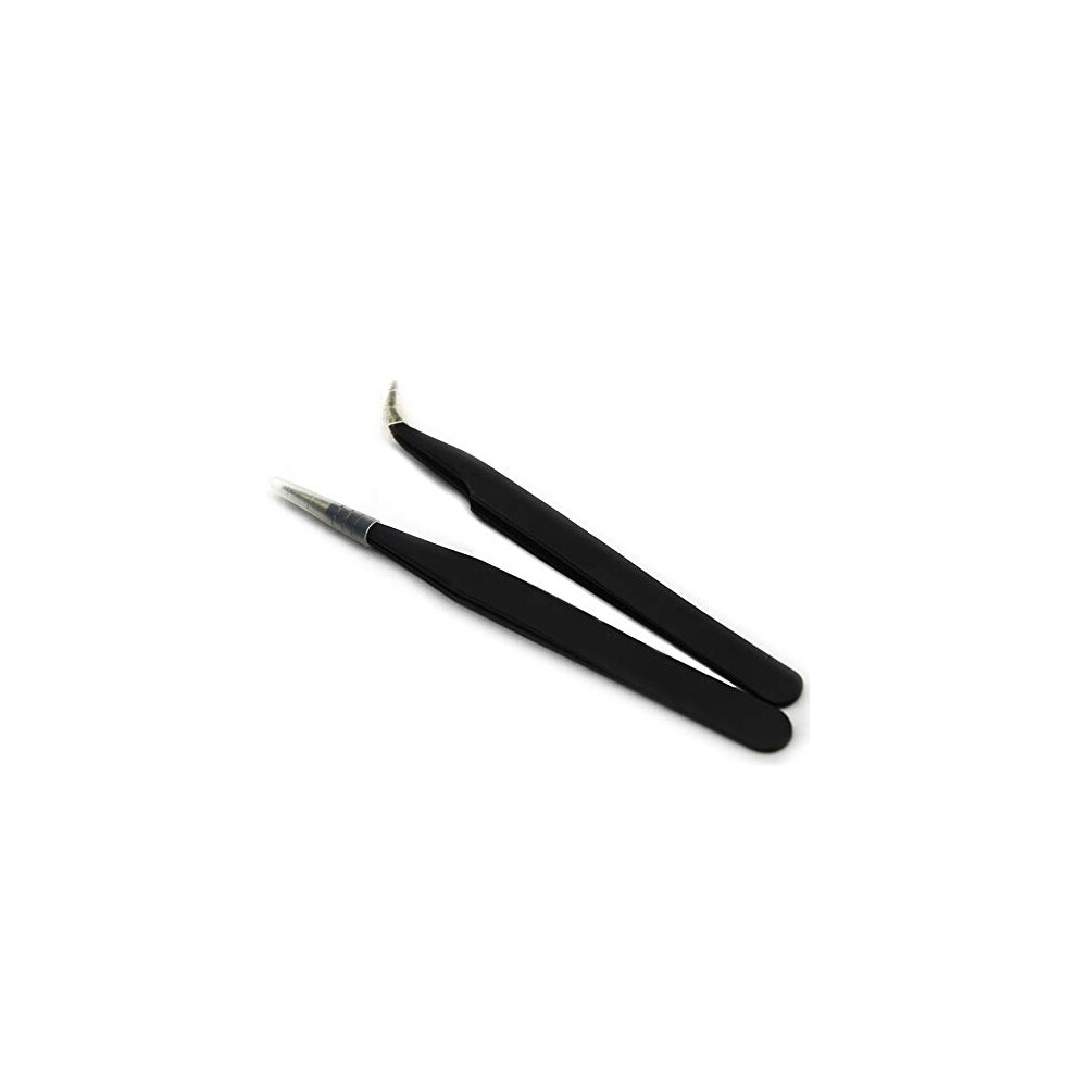 Kads 2 Pcs Rhinestones Gems Eyelash Nippers Tweezers Nail Art Acrylic Gel Picking Tool