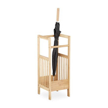 Bamboo Stand, Square, 2 Handles, HxWxD: ca 64 x 25 x 26.5 cm, Umbrella Holder, Natural Brown, 26.5 x 25 x 64 cm