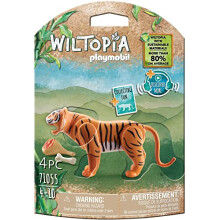 71055 Wiltopia Tiger, Animal Toy, for Children 4-10, Sustainable Toy Animals, Tiger Toy, Collectible Toy for Kids, made form 80% recycled material