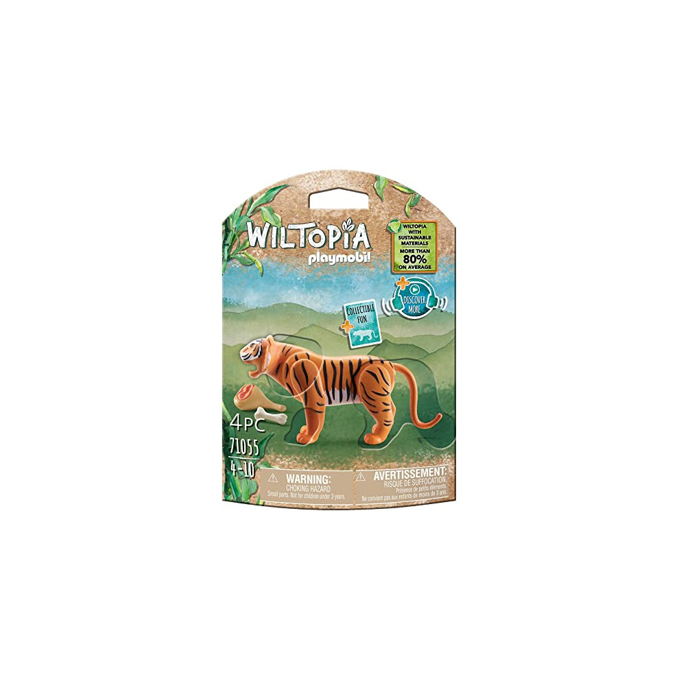 Playmobil 71055 Wiltopia Tiger, Animal Toy, For Children 4-10, Sustainable Toy Animals, Tiger Toy, Collectible Toy For Kids, Made Form 80% Recycled Material