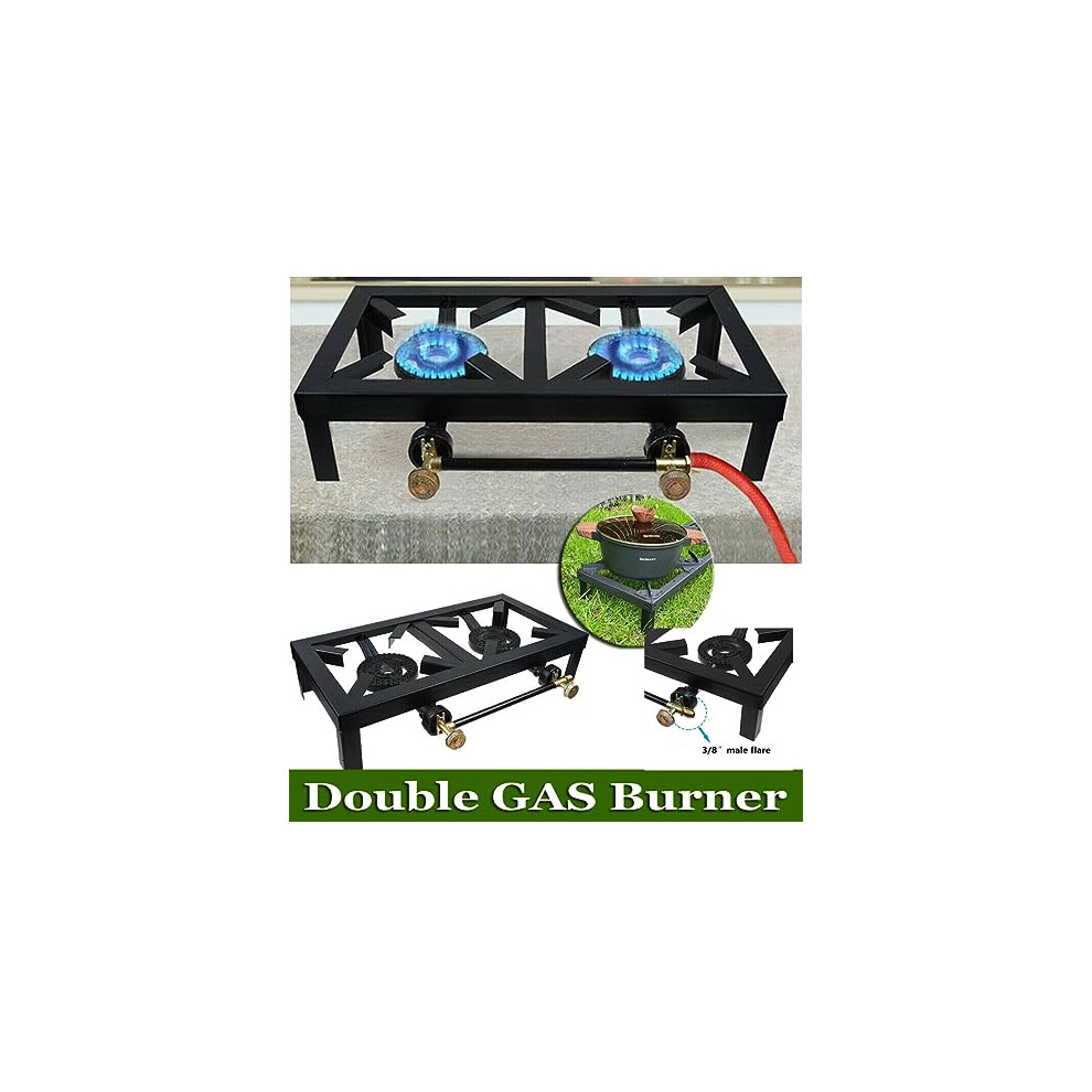 LPG Double Burner Picnic Camping Gas Cooker Butane Gas Country Stove Cast  Iron LPG Burner BBQ Portable Grill, Boiling Ring Outdoor Camping Propane