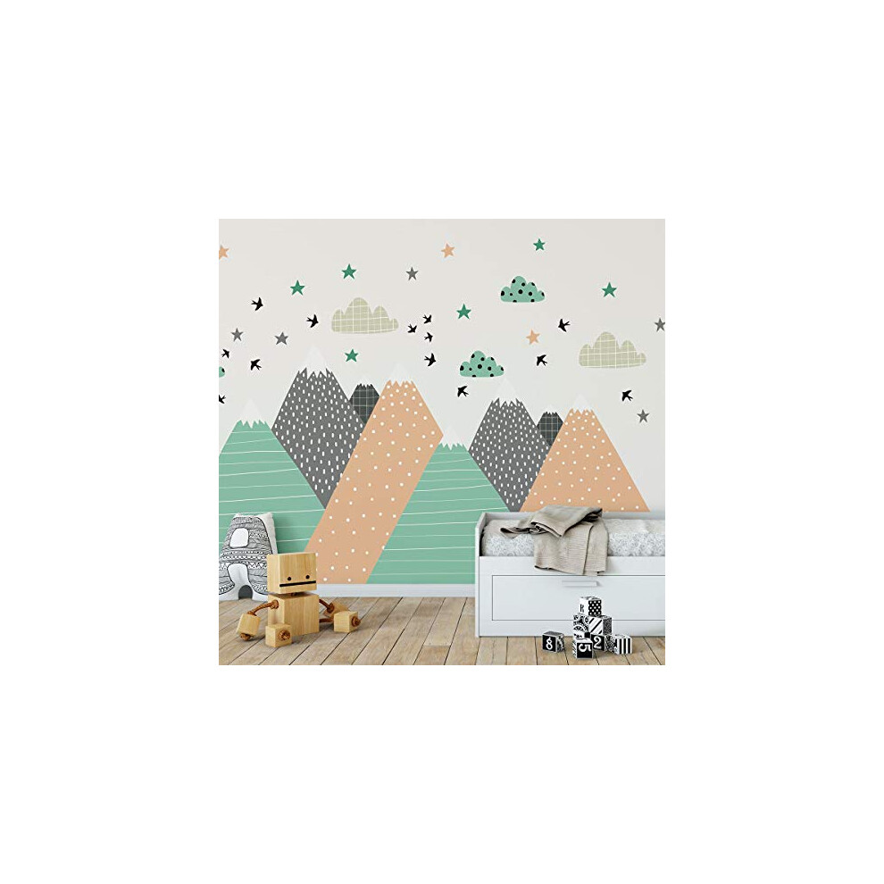 Ambiance Sticker Ambiance Stickers Scandinavian Nordic Mountains Wall Decals, Diy Home Decor, Peel And Stick Removable Stickers, Waterproof And Self Adhesive Wall Art