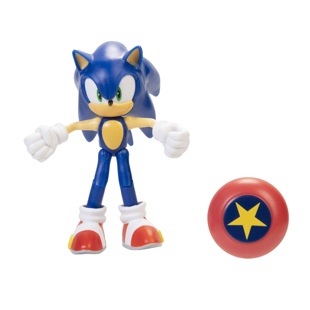Sonic The Hedgehog 4" Modern Sonic Action Figure With Star Spring Accessory