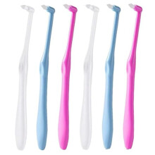 6 PCS Interspace Toothbrush for Teeth Detail Cleaning and Braces Clean Soft and Compact Trim Tooth Toothbrush Rose Red, Blue, White