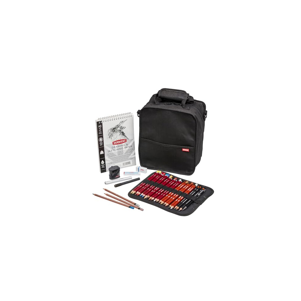 Carry-all Bag, Black, Accessories Ideal for Sketching and Drawing, Professional Quality Artist Bag, Includes Derwent Pencil Case, 2306220
