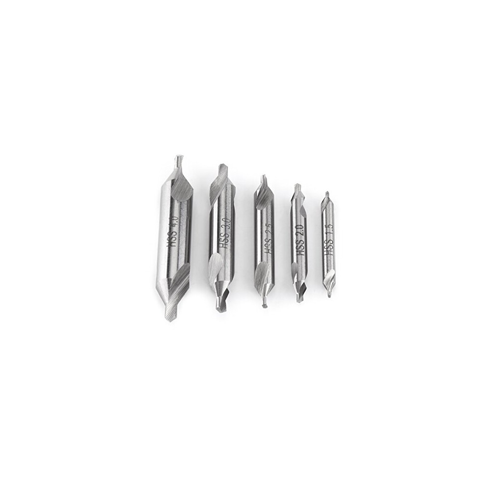 5Pcs Hss High Speed Steel Center Spotting Combined Countersink Spotting Drill Bits Set 60 Degree Angle Countersink 1.5/2.0/2.5/3.0/4.0Mm 736691420871
