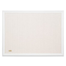 Tableau d'affichage en lin U Brands, 24" x 18", cadre style bois blanc, surface de pin industrielle