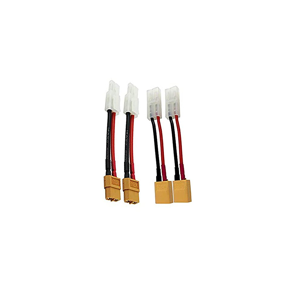 2 Pairs Xt60 Male Female Connector To Big-Tamiya Male Female Connector Adapter Lead With 3.93Inch 14Awg Silicone Wire 645569604162