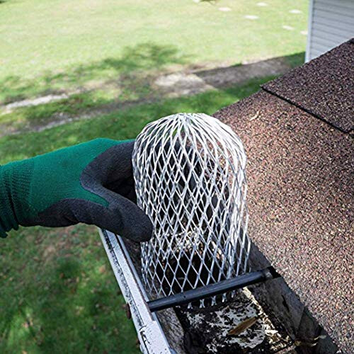 5 Pack Down Pipe Filter, Gutter Guard Strainer, Mesh Gutter Downspout Guard for Leaf and Rubbish Filter Gutter Screen Covers 2