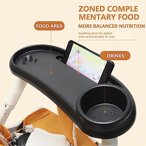 Baby Stroller Snack Tray with Cup Holder Universal Pram Food Tray Removable Reusable Storage Holder with Adjustable Buckle and Hooks for Strollers on OnBuy