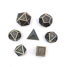 7PCS Metal Dice Set DND Game Polyhedral Solid Metal D&D Dice Set with Storage Bag and Zinc Alloy with Enamel for Role Playing Game Dungeons and