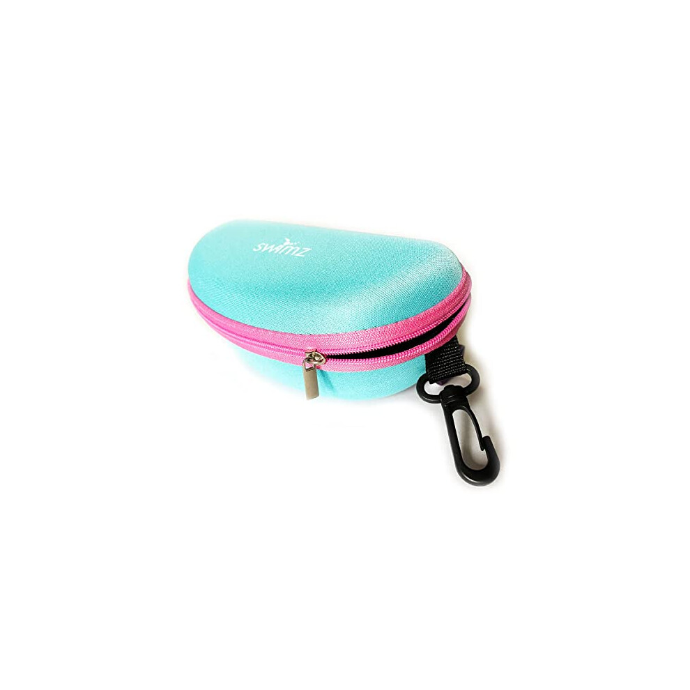 Swimz Swimming Goggle Case - Blue/Pink - Semi Rigid Swimming Goggle Storage Case