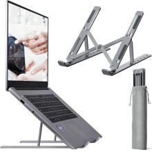 N3 6 Angle Foldable & Portable Laptop Riser Stand Made with Aluminum Alloy |Compatible for Dell, Mac Book Air/Pro, Lenovo Acer Hp Asus & Other Laptop