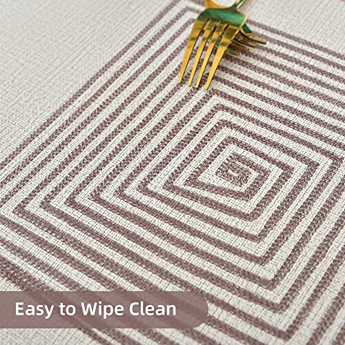 Table Cloth Wipeable Tablecloth PVC Plastic Wipe Clean Waterproof Rectangular Table Cover Protector for Kitchen Picnic Outdoor Indoor (Geometric, 2