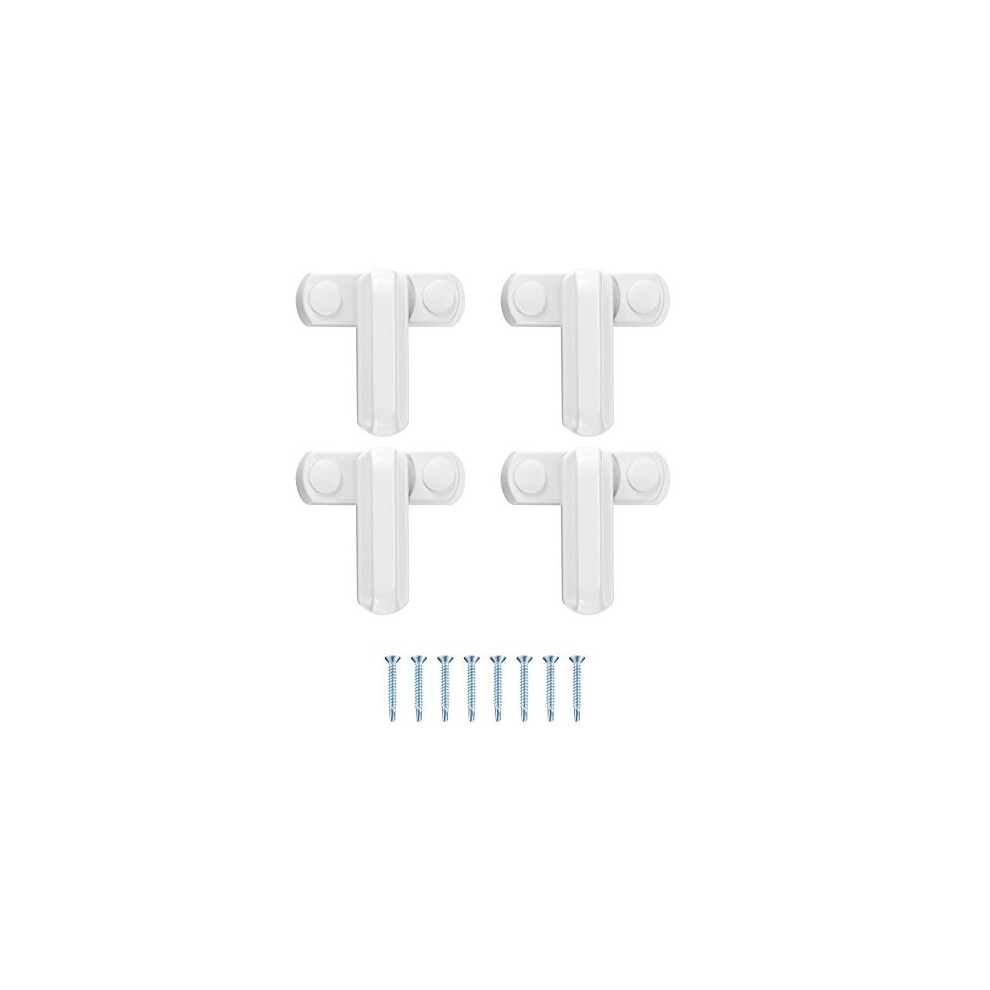 4 Pcs Window Jammer Locks, Sash Blocker Window Jammer, Door Window Restrictor Security Locks For Upvc, Pvc, Doors, Windows, Home Security 616050050669