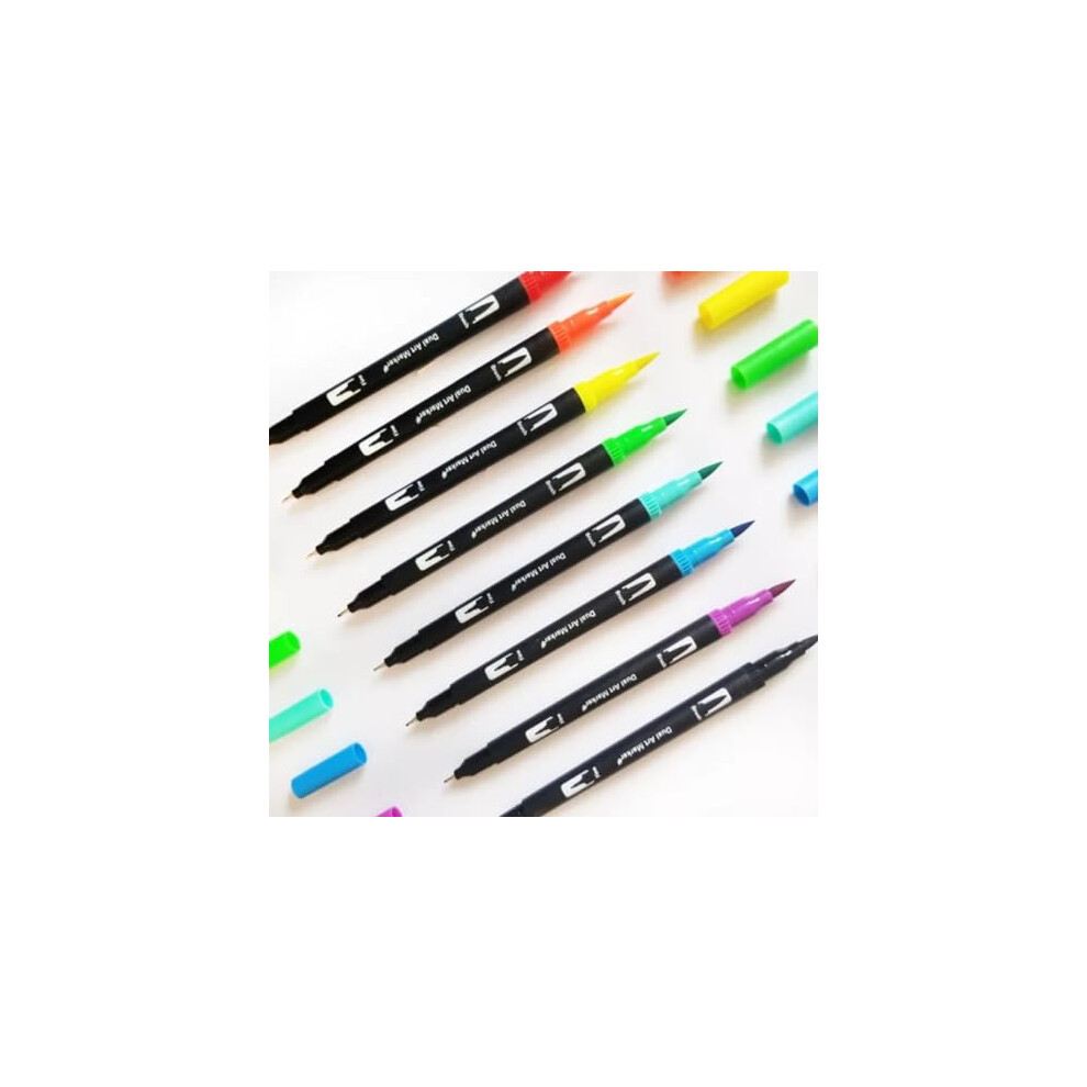 Felt Tip Pens Colouring Markers 24 Watercolour Marker Pen, Double Tip Art Fine Brush Markers for Adult Students, DIY Card Making, Photo Album