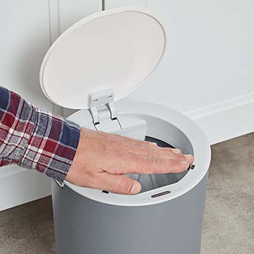 Addis Bathroom Office Bedroom Smart Sensor Waterproof Plastic Waste Bin, 8 Litre, Grey 2