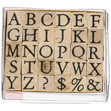 Stamps Set Alphabet Upper case-1cm, Wood, Small