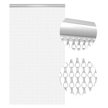 Premium Door Fly Chain Screens, 90 x 210cm Aluminium Chain Curtain Metal Fly Screen Curtain Insect Control for Doorways