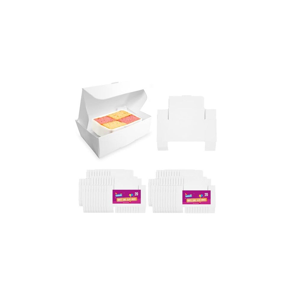 60pk White Cake Slice Boxes Individual | Small Cake Boxes for Slices | Single Slice Cake Boxes Small Cake Boxes For Cake Portions Wedding Cake Boxes