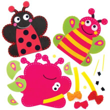 AT618 Bug Hand Puppet Sewing Kits - Pack of 3, Story Telling, Introduction to Sewing for Kids, Great for Art Parties, Schools and Festive Crafting