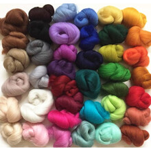 40 Colour Pack of Merino Wool Tops for Needle/Wet Felting Approx 120 GMS