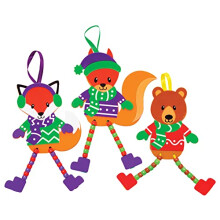 FC295 Winter Woodland Animal Craft Beads Kit - Pack of 5, Pack of 5, Christmas Decoration Childrens Craft Kits, Art and Craft Activities for Kids to
