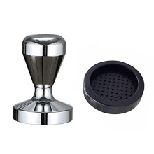 Coffee Tamper, Espresso Coffee Press Tamper Coffee with Silicone Tamper Mat (49mm)