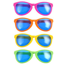 Giant Novelty Joke Sun Glasses Assorted Colours 28 cm Stag Night Party Accessory (Pack of 4, 4 Colours)