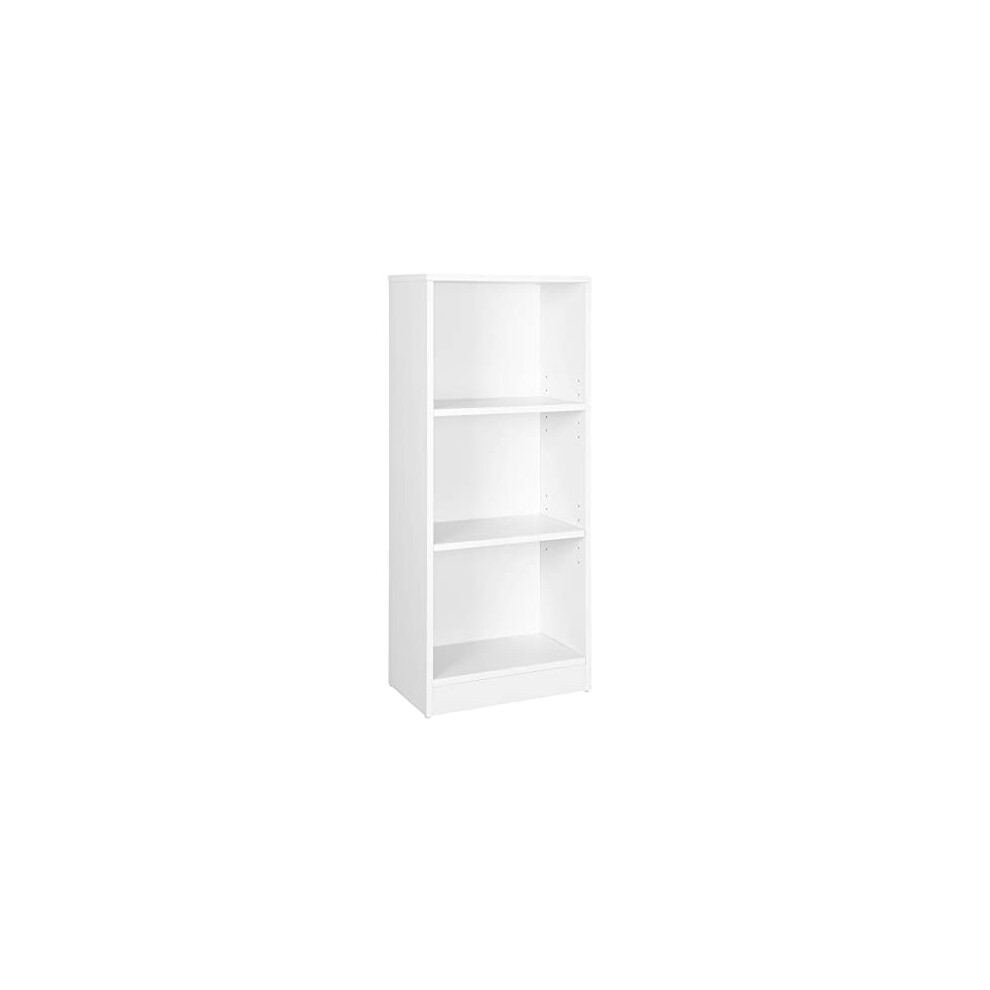 3-Tier Bookcase with Adjustable Shelves, Kid's Bookshelf and Storage Unit for Study Home Office, 40 x 24 x 93 cm, White LBC103W