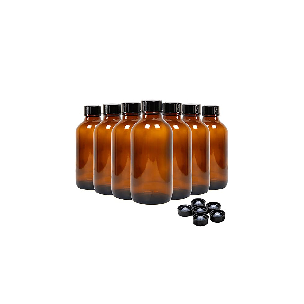 Youngever 16 Pacchi 120ML Bottiglie Di Vetro Vuote Con Coperchio, Contenitore Ricaricabile Per Oli Essenziali E Altro (Amber)-image