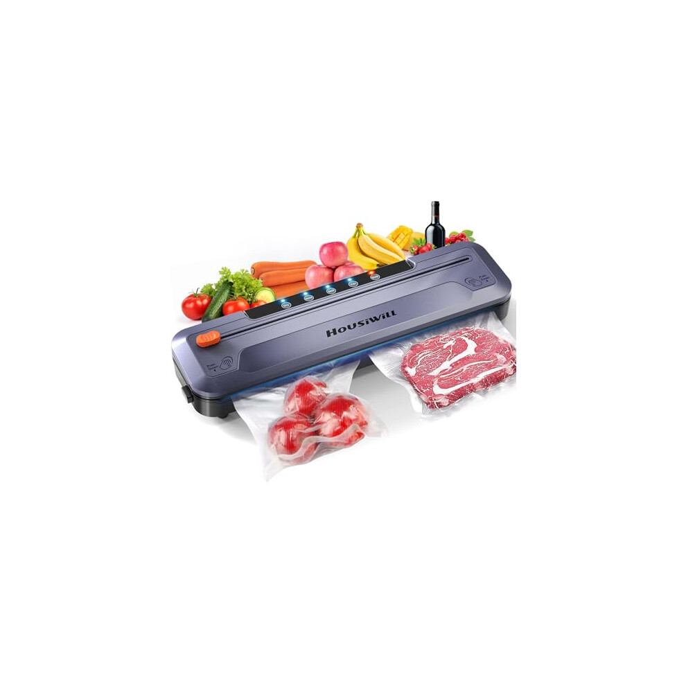 Vacuum Sealer Machine, One-Touch Automatic Food Vacuum Sealer Machine 5 Modes with 15 Sealer Bags and Built-in Cutter, Vacuum Food Sealer Vac Pack