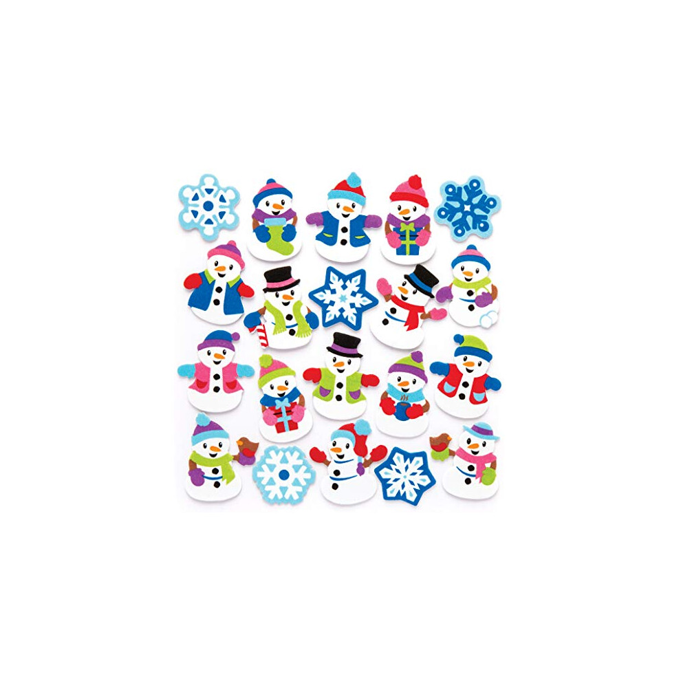 Baker Ross Ar685 Snowman Foam Stickers For Kids' Christmas Crafts And Art Projects, Cards, Party Bags, And Decorations (Pack Of 120)