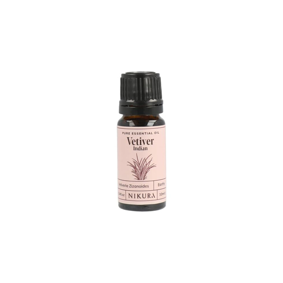 Vetiver (Indian) Essential Oil - 10ml | 100% Pure Natural Oils | Perfect for Study Focus, Perfume Base, Insect Repellent | Great for Self Care,