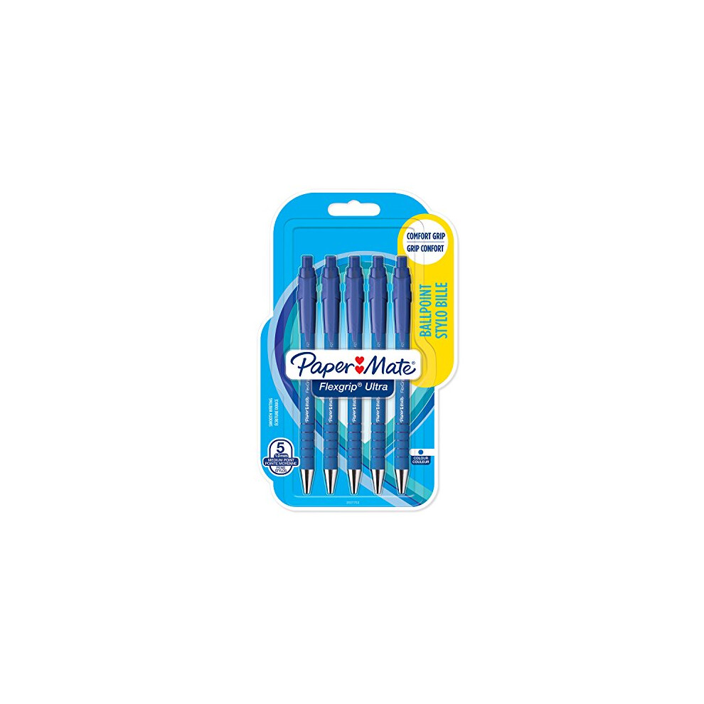 1.0 mm Flexgrip Ultra Retractable Ballpoint Pen, Medium Point, Blue, Pack of 5