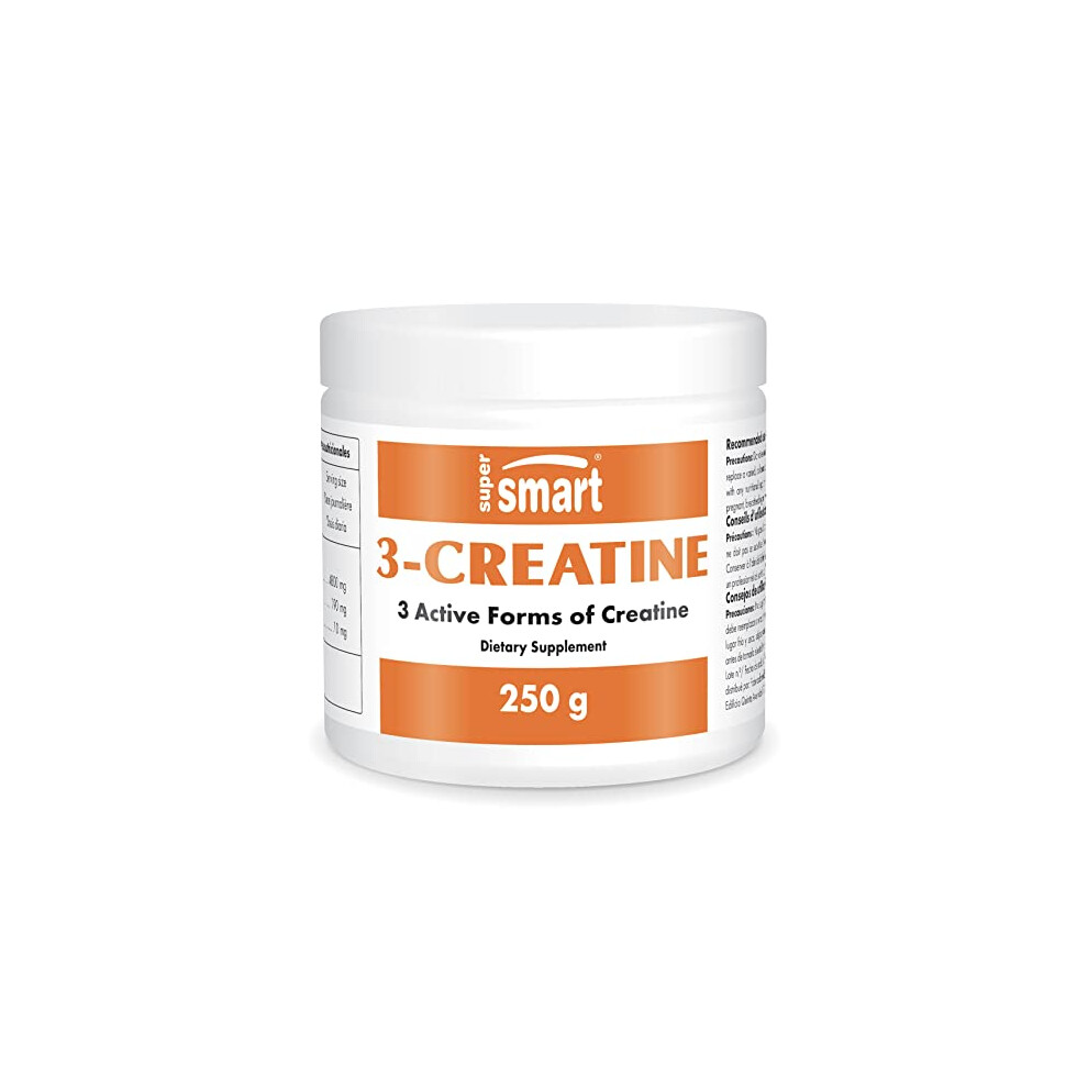 Supersmart - 3-Creatine - With Creatine Monohydrate - Physical Performance & Muscle Stimulator - Increase Hypertrophy & Faster Post-Exercise Recovery | Non-Gmo &